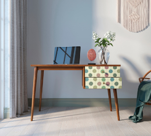 Стол рабочий "Berber" принт 24 с одной тумбой арт BB20/Print_24