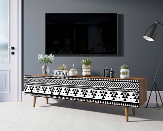 Комод "Berber" с ящиками низкий под TV принт 19 арт BB19/Print_19