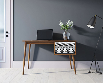 Стол рабочий "Berber" принт 19 с одной тумбой арт BB20/Print_19