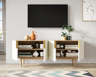 Комод под TV с четыремя дверками "Line" LN06/GR1/beige