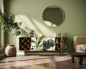 Комод "Berber" удлиненный с бутылочницей принт 7 арт BB15/Print_07