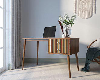 Стол рабочий "Berber" принт 20 с одной тумбой арт BB20/Print_20