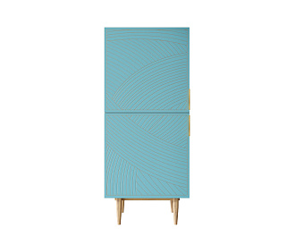 Вертикальный комод с двумя дверками "Line" LN05/GR1/blue