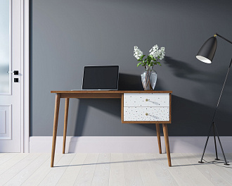 Стол рабочий "Berber" принт 15 с одной тумбой арт BB20/Print_15