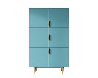 Большой комод с шестью дверками "Line" LN04/GR1/blue