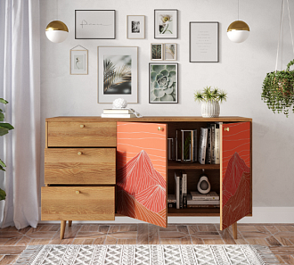 Комод "Berber" с двумя дверками и ящиками 49 принт арт BB05/Print_49