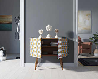 Комод на высоких ножках "Berber" малый принт 22 арт BB13/Print_22