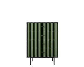 Комод вертикальный с четырьмя ящиками "Emerson" арт EM18/green/L