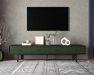 Комод с четырьмя ящиками под TV "Emerson" арт EM06/green/L