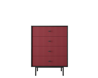 Комод вертикальный с четырьмя ящиками "Emerson" арт EM18/red/L