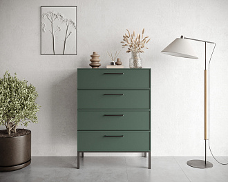 Комод вертикальный с четырьмя ящиками "Nicole" арт NEM18G