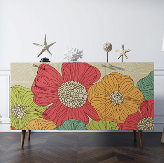 Комод "Berber" с двумя дверками и ящиками принт 5 арт BB17/Print_05