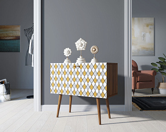 Комод на высоких ножках "Berber" малый принт 22 арт BB13/Print_22