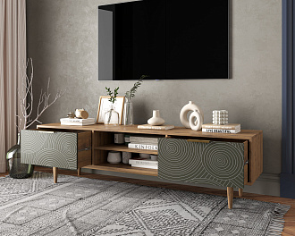 Комод "Line" с нишей низкий под TV R27/browngrey