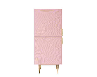 Вертикальный комод с двумя дверками "Line" LN05/GR1/pink