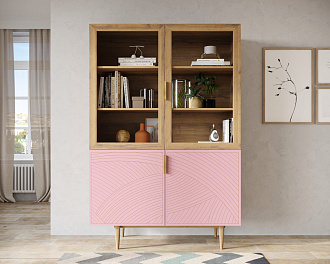 Буфет с двумя дверками "Line" LN11/GR1/pink