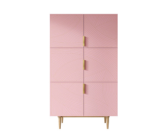 Большой комод с шестью дверками "Line" LN04/GR1/pink
