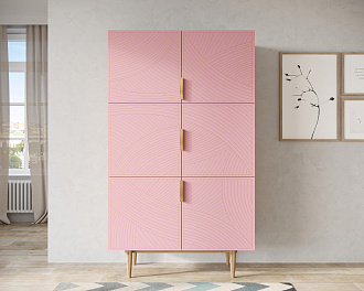 Большой комод с шестью дверками "Line" LN04/GR1/pink