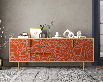 Комод "Line" удлиненный R25/red