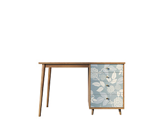 Стол рабочий "Berber" принт 39 с одной тумбой арт BB31/Print_39