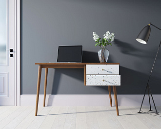 Стол рабочий "Berber" принт 15 с одной тумбой арт BB20/Print_15