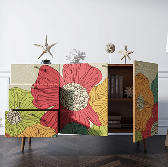 Комод "Berber" с двумя дверками и ящиками принт 5 арт BB17/Print_05