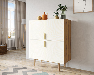 Большой комод с четырьмя дверками "Line" LN03/GR1/beige