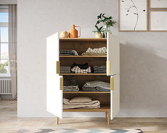 Большой комод с четырьмя дверками "Line" LN03/GR1/beige