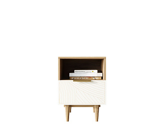 Тумбочка с нижним ящиком "Line" LN09/GR1/beige