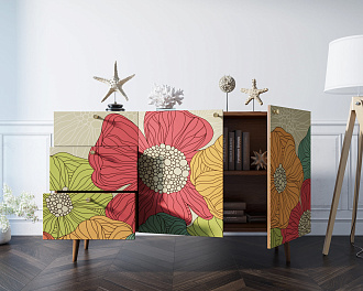 Комод "Berber" с двумя дверками и ящиками принт 5 арт BB17/Print_05