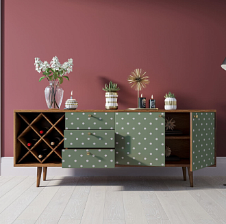Комод "Berber" удлиненный с бутылочницей 12 принт арт BB15/Print_12