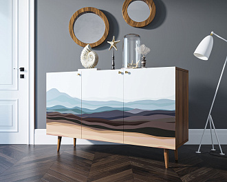 Комод "Berber" три дверки 11 принт арт BB01/Print_11