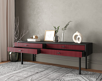 Консоль с двумя ящиками "Emerson" арт EM23/red/L