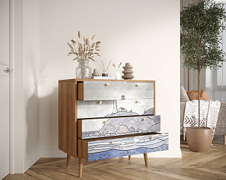 Комод "Berber" пять ящиков арт BB36/Print_51